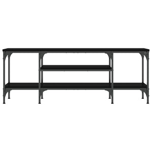Tv-bänk svart 121x35x45 cm konstruerat trä & järn