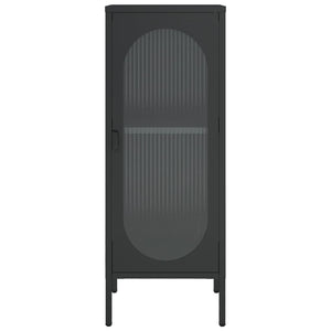 Skåp svart 40x35x105 cm glas och stål