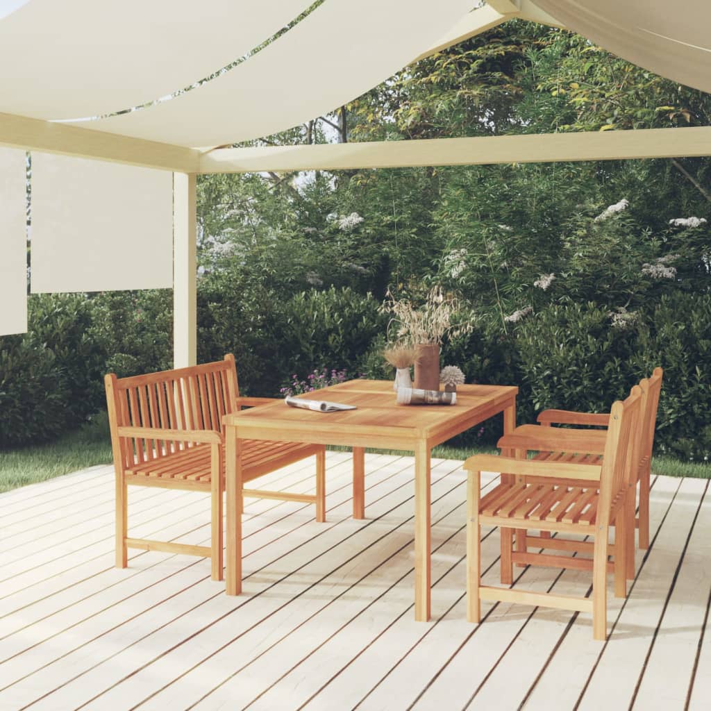 Matgrupp för trädgården 4 delar massiv teak
