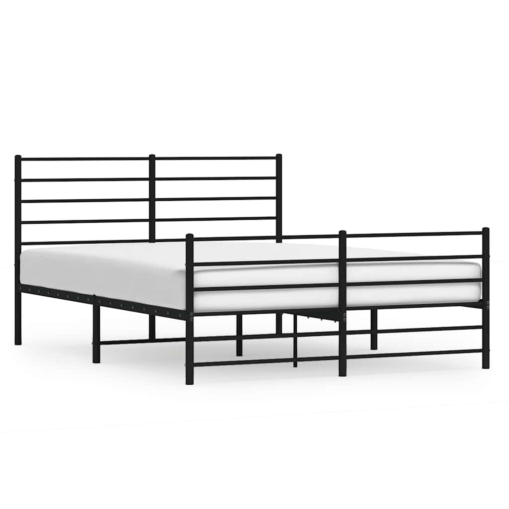 Sängram utan madrass med fotgavel metall svart 160x200 cm