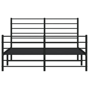 Sängram utan madrass med fotgavel metall svart 160x200 cm
