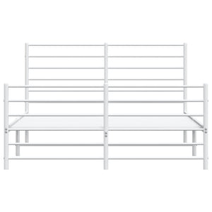 Sängram med huvudgavel och fotgavel vit metall 120x200 cm