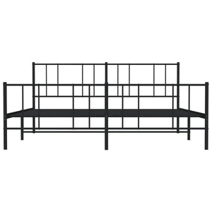 Sängram utan madrass med fotgavel metall svart 180x200 cm