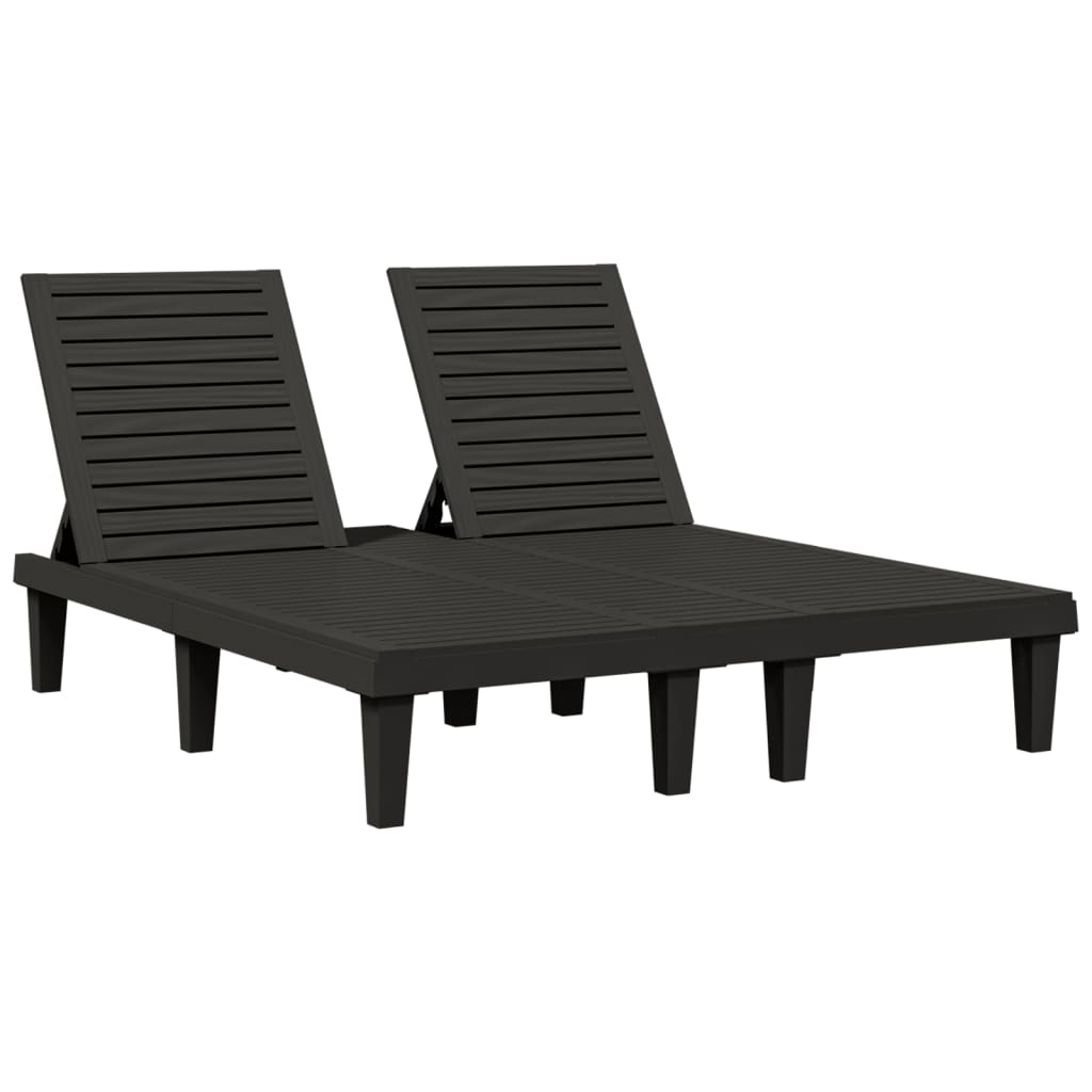 Solsäng dubbel svart 155x138x83 cm polypropylen