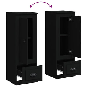 Skåp svart 36x35,5x103,5 cm konstruerat trä