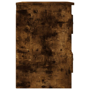 Väggmonterad sängbord 2 st rökfärgad ek 41,5x36x53cm