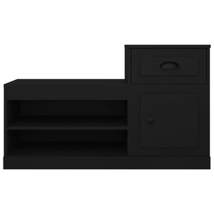 Skoskåp svart 100x42x60 cm konstruerat trä