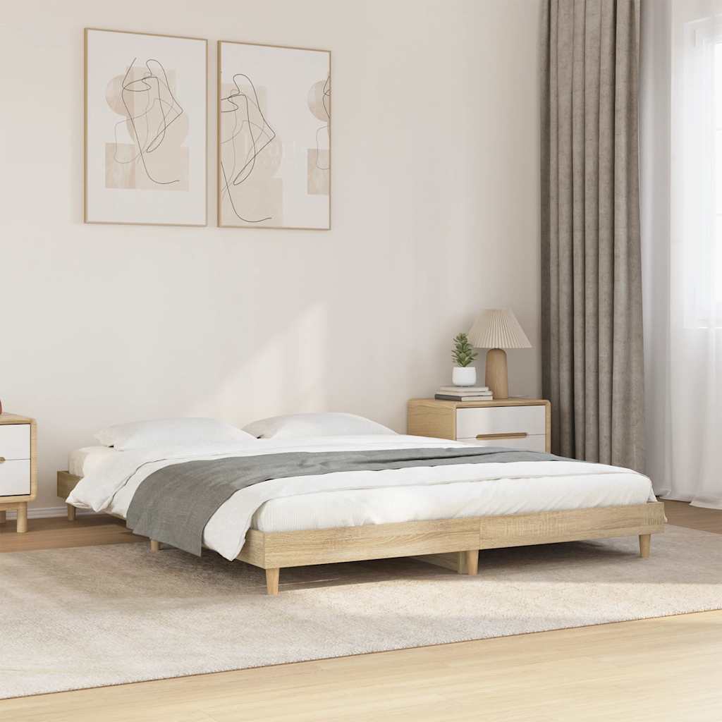 Sängram sonoma-ek 135x190 cm konstruerat trä