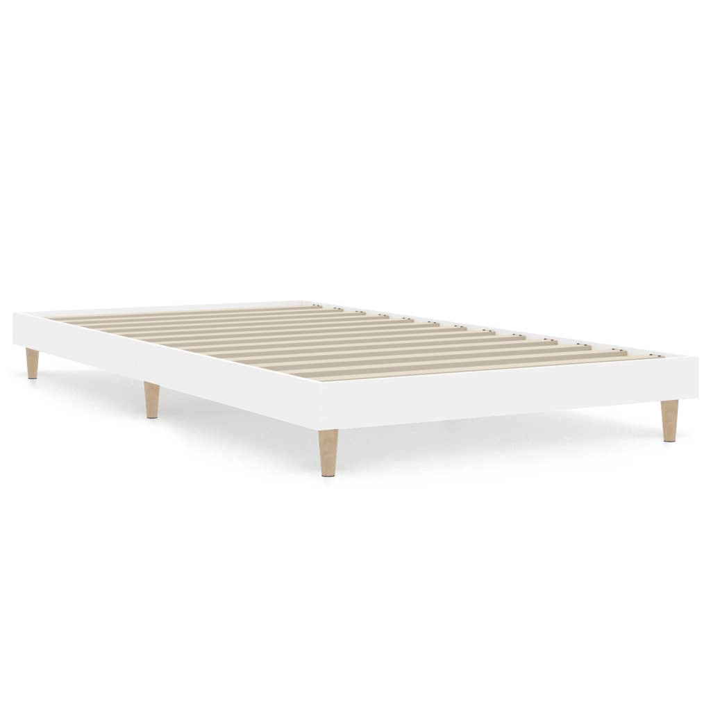 Sängram vit 90x190 cm konstruerat trä