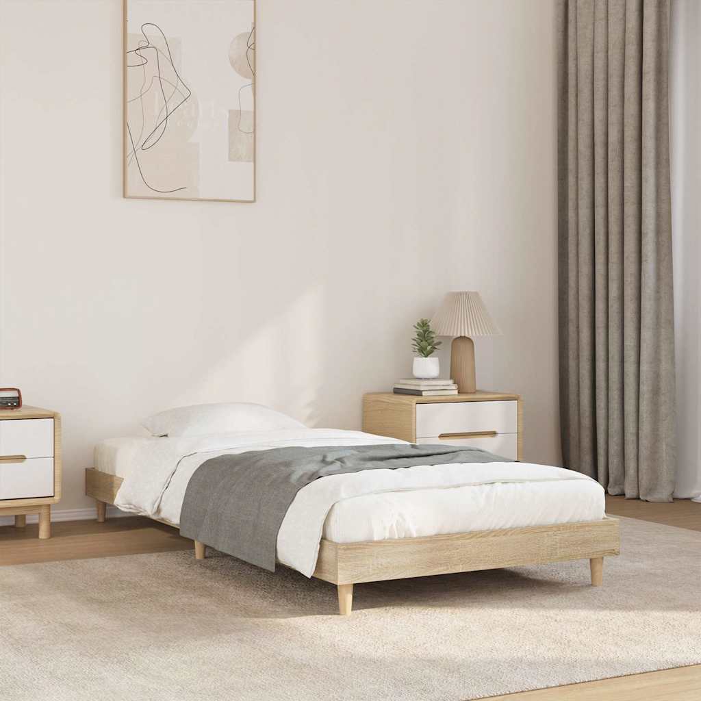 Sängram utan madrass sonoma-ek 90x190 cm konstruerad trä