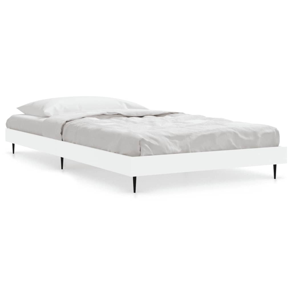 Sängram vit 90x190 cm konstruerat trä