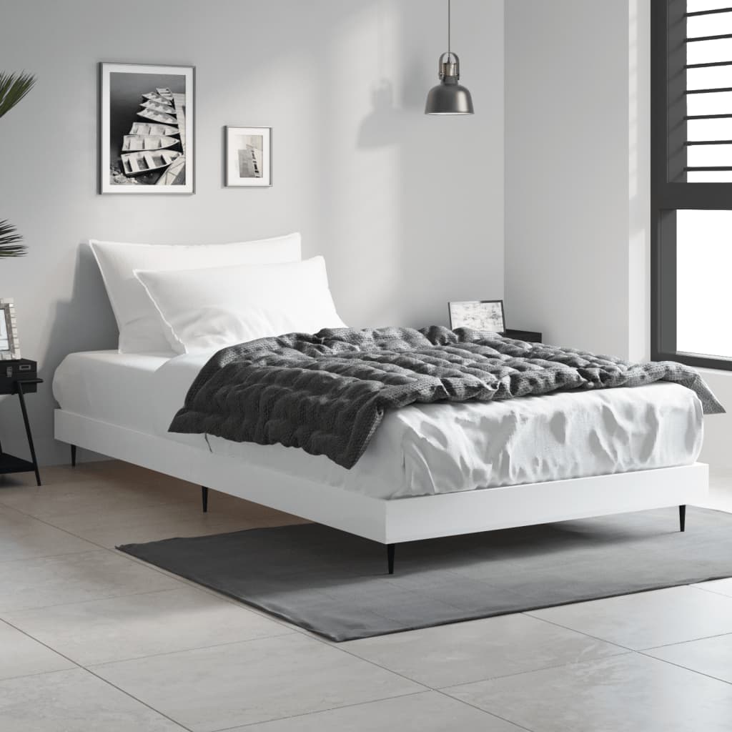 Sängram vit 90x190 cm konstruerat trä