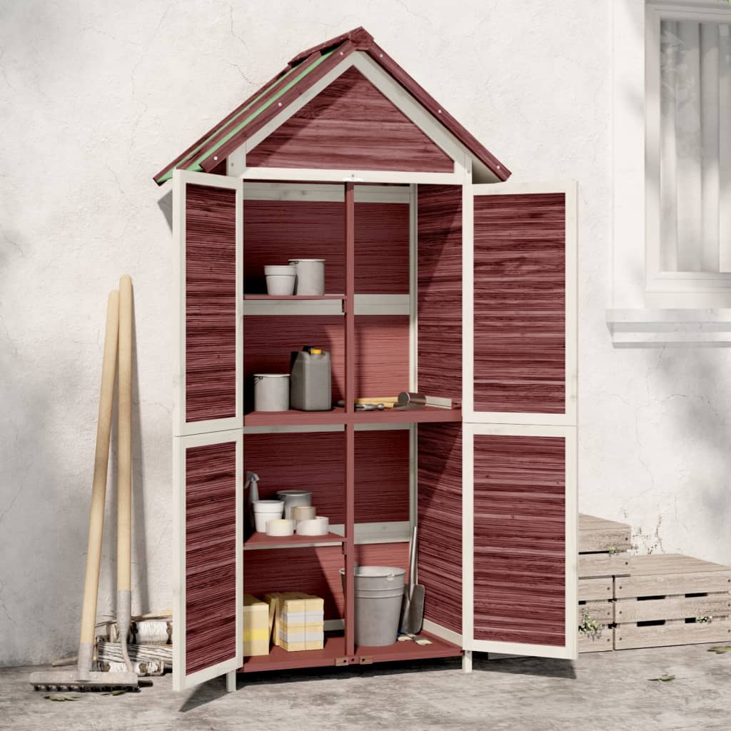Trädgårdsbod mocka-brun 89x52,5x175 cm massiv furu