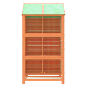 Fågelhus brun 97x81x152 massiv furu