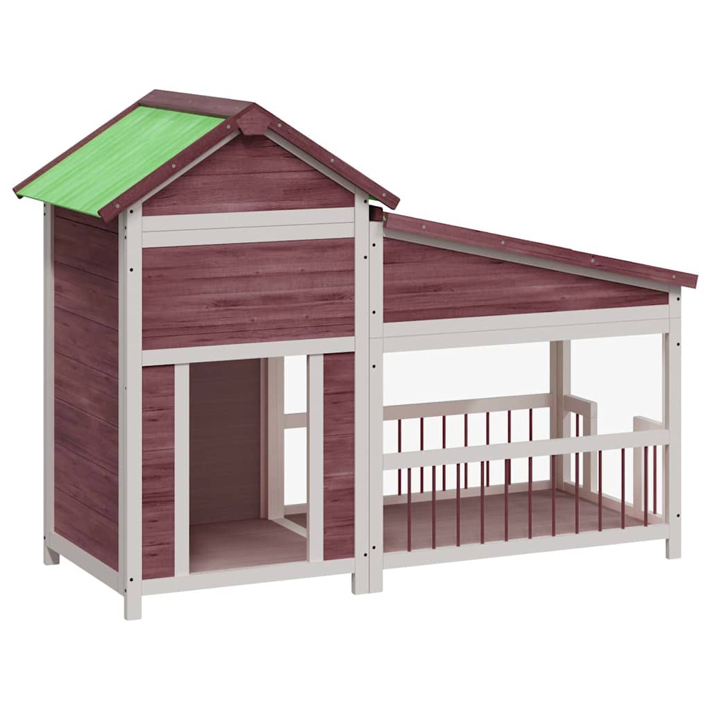 Hundgård mockabrun 143x60,5x109 massiv furu
