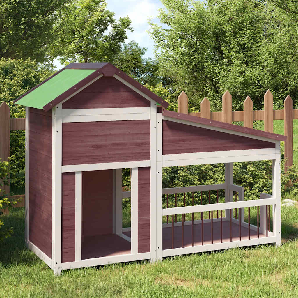 Hundgård mockabrun 143x60,5x109 massiv furu