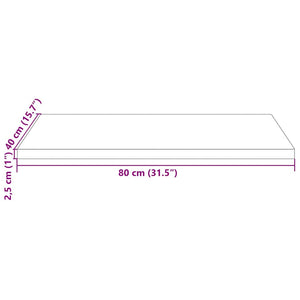 Bordsskiva 80x40x2,5 cm massiv furu rektangulär