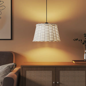 Taklampskärm vit Ø38x23 cm korgmaterial