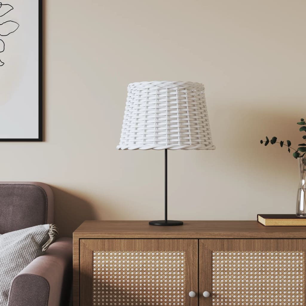 Lampskärm vit Ø40x26 cm korgmaterial