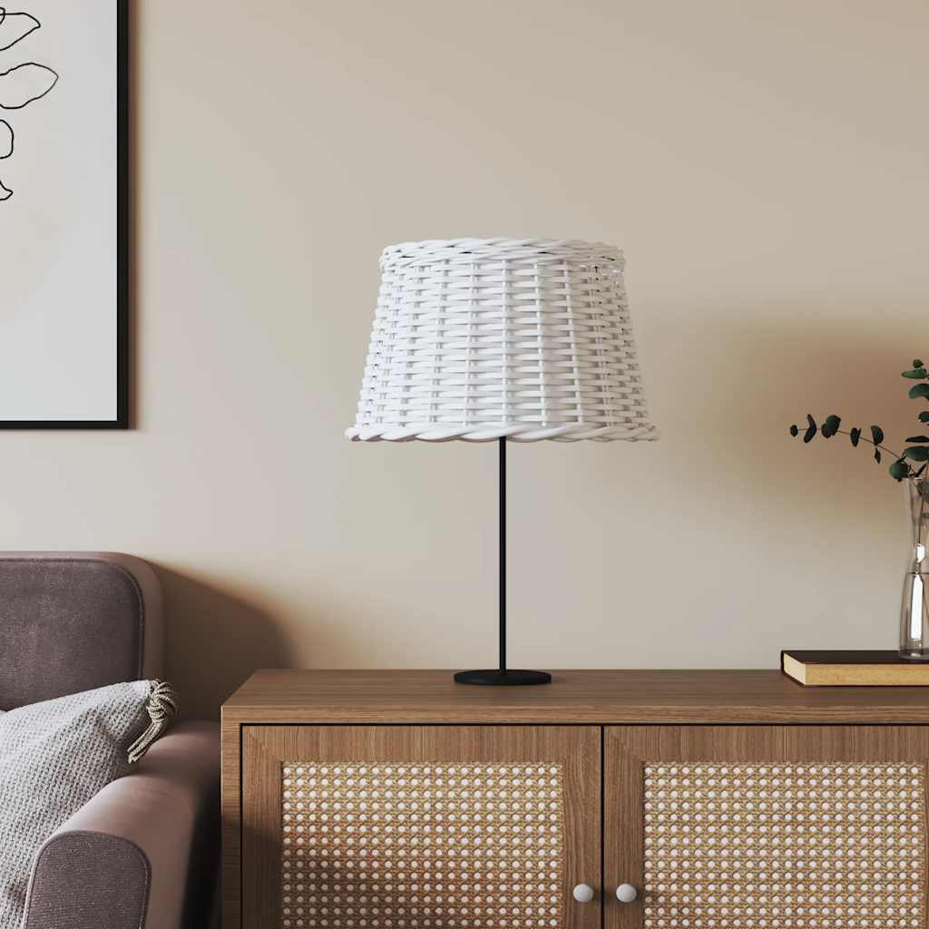 Lampskärm vit Ø45x28 cm korgmaterial