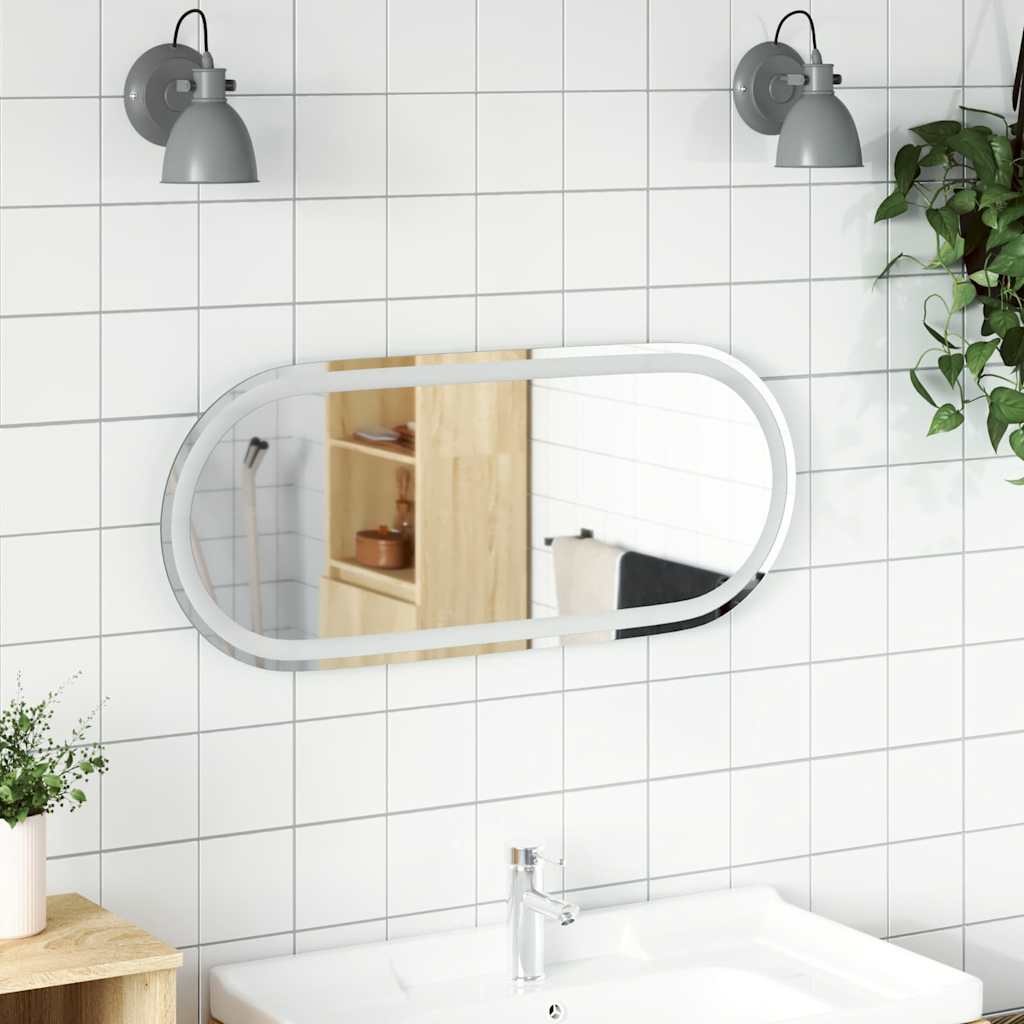 Badrumsspegel LED 90x40 cm oval