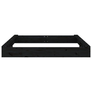 Sandlåda med säten svart fyrkantigt massiv furu