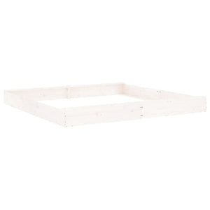 Sandlåda med säten vit fyrkantigt massiv furu