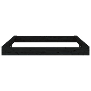 Sandlåda med säten svart fyrkantigt massiv furu