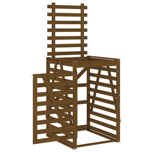 Skjul för sopkärl 84x90x128,5 cm honungsbrun massiv furu