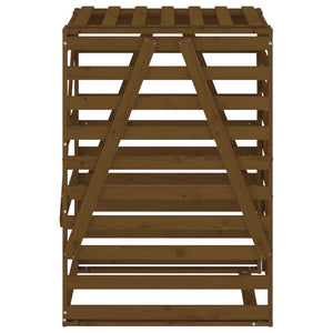 Skjul för sopkärl 84x90x128,5 cm honungsbrun massiv furu