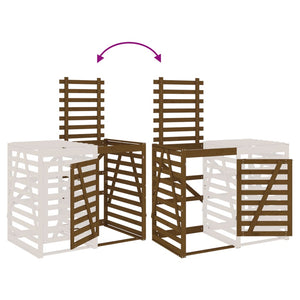 Förlängning till skjul för sopkärl honungsbrun massiv furu