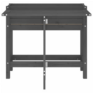 Odlingslåda med hopfällbar ovansida grå massiv furu