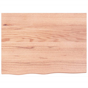 Vägghylla ljusbrun 80x60x2 cm behandlad massiv ek