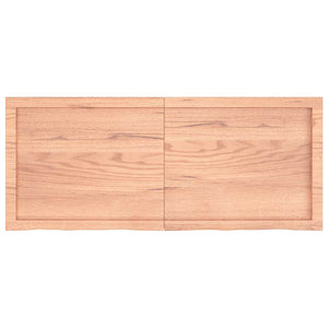 Vägghylla ljusbrun 120x50x(2-6) cm behandlad massiv ek
