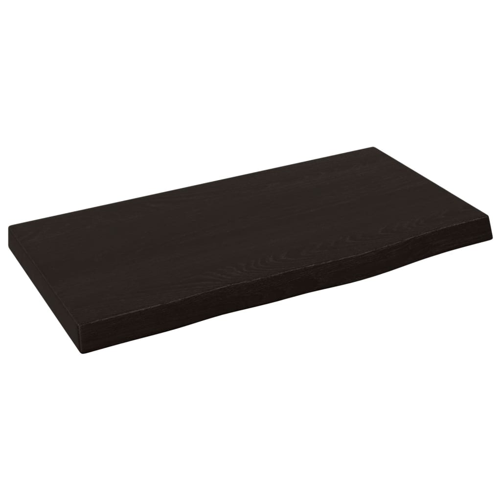 Vägghylla mörkbrun 40x20x2 cm behandlad massiv ek