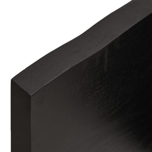 Vägghylla mörkbrun 40x40x(2-4) cm behandlad massiv ek