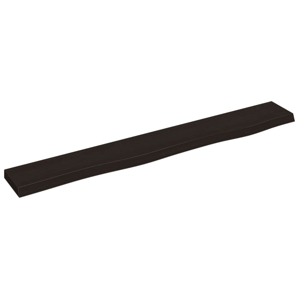 Vägghylla mörkbrun 80x10x2 cm behandlad massiv ek