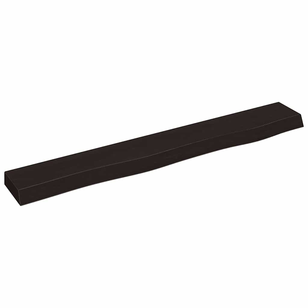 Vägghylla mörkbrun 80x10x4 cm behandlad massiv ek