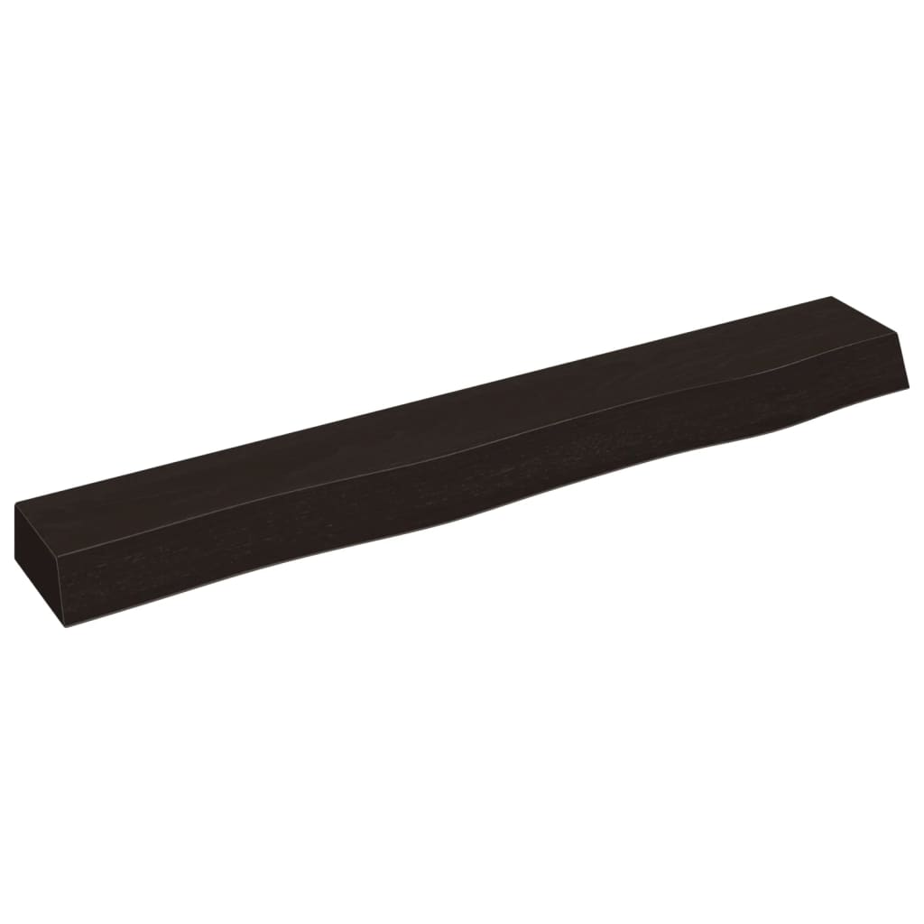 Vägghylla mörkbrun 80x10x6 cm behandlad massiv ek