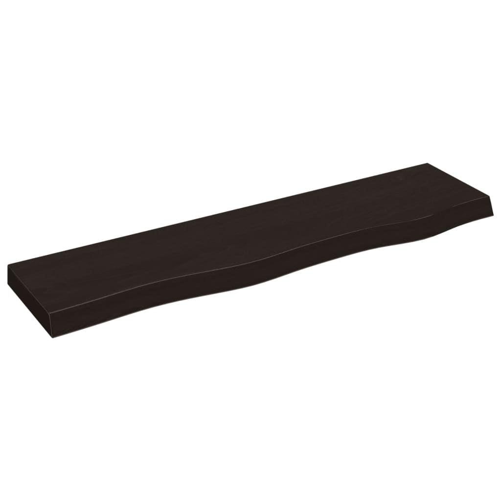 Vägghylla mörkbrun 80x20x4 cm behandlad massiv ek