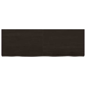Vägghylla mörkbrun 120x40x(2-6) cm behandlad massiv ek