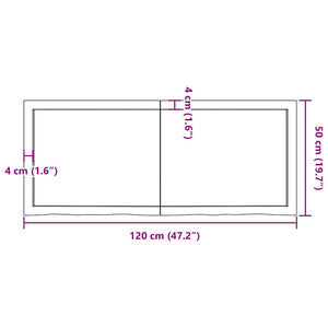 Vägghylla mörkbrun 120x50x(2-4) cm behandlad massiv ek