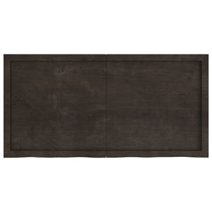 Vägghylla mörkbrun 120x60x(2-4) cm behandlad massiv ek
