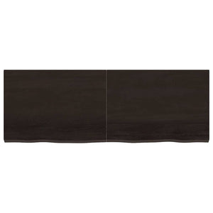 Vägghylla mörkbrun 140x50x(2-4) cm behandlad massiv ek