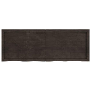 Vägghylla mörkbrun 140x50x(2-6) cm behandlad massiv ek