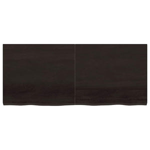 Vägghylla mörkbrun 140x60x(2-4) cm behandlad massiv ek