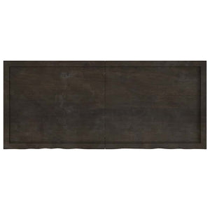 Vägghylla mörkbrun 140x60x(2-4) cm behandlad massiv ek
