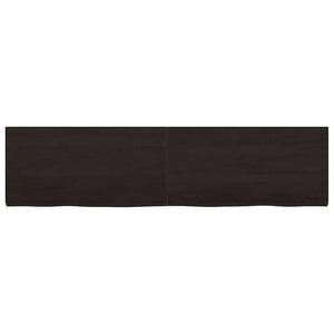Vägghylla mörkbrun 160x40x(2-4) cm behandlad massiv ek