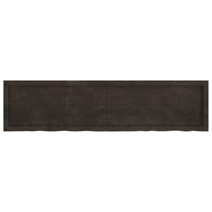 Vägghylla mörkbrun 160x40x(2-4) cm behandlad massiv ek
