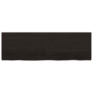 Vägghylla mörkbrun 160x50x(2-4) cm behandlad massiv ek